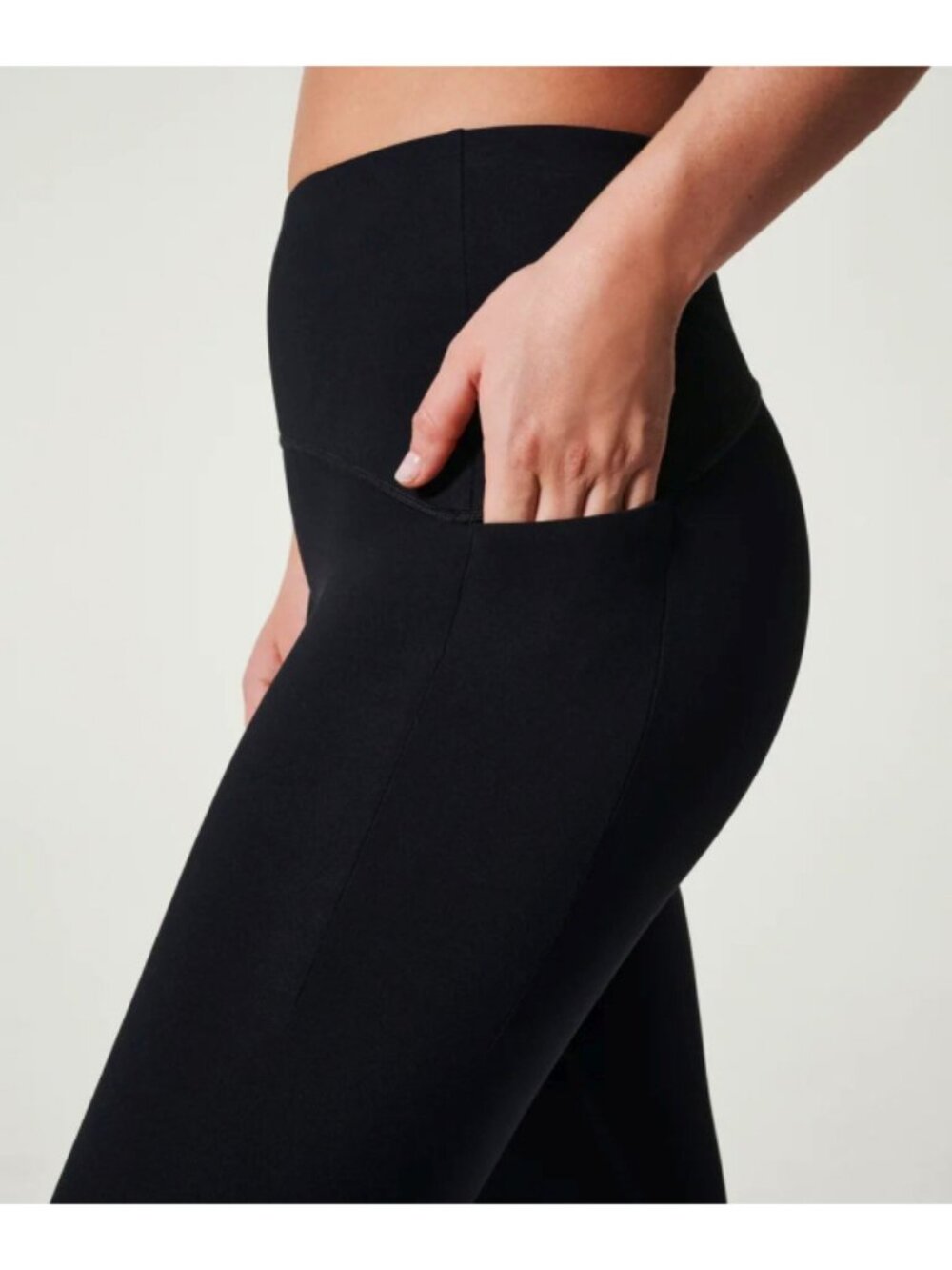 Spanx Booty Boost Side Pockets 7/8 Leggings Very Black High-Rise Waist Shapewear - Picture 5 of 12